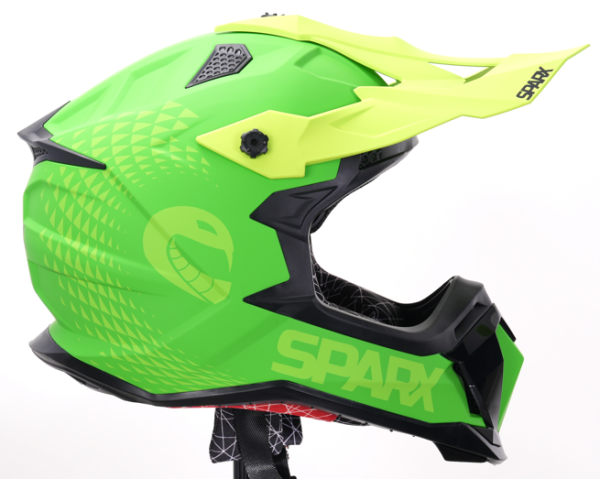 Шлем мото кроссовый Sparx (Спаркс) Raptor (JH-601) зелено-чёрный XL